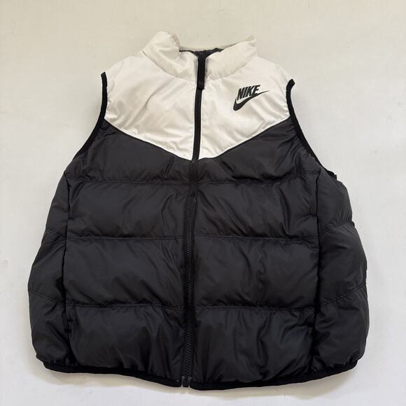 NIKE REVERSIBLE Duck Down Puffer Vest Womens Medium Retro Y2K Athleisure - Picture 1 of 11
